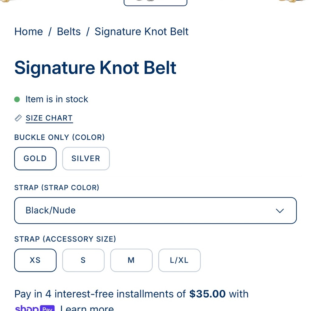 MB Styles Signature Black and Gold Knot Belt - Picture 7 of 7